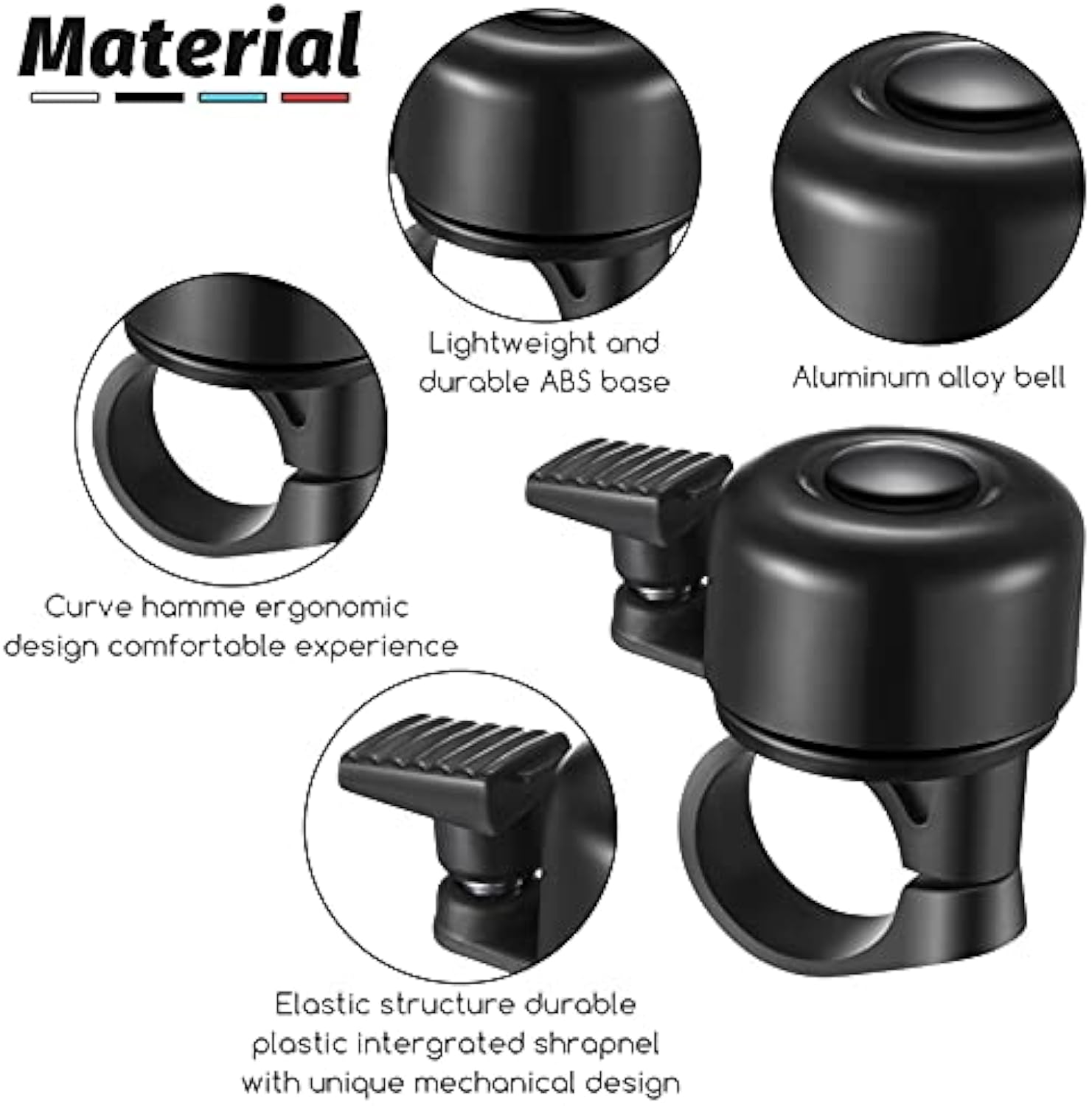 Cykelklockor, cykelklockor för mountainbikestyren högljudda, skarpa, klara aluminiumcykelringklockor för vuxna, barn, pojkar, tjejer