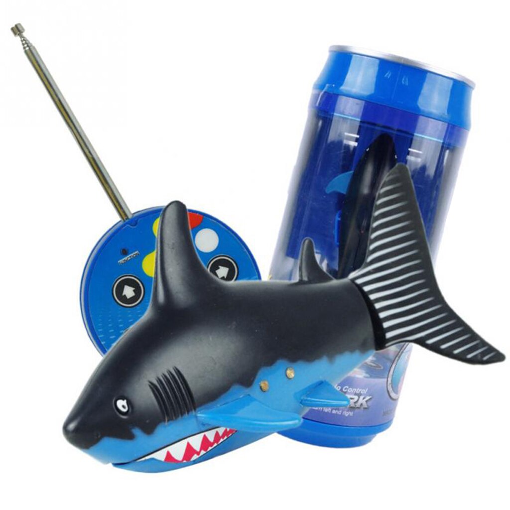 Mini elektronisk kæledyr - fjernbetjening genopladelig haj svømmer i vand, sort