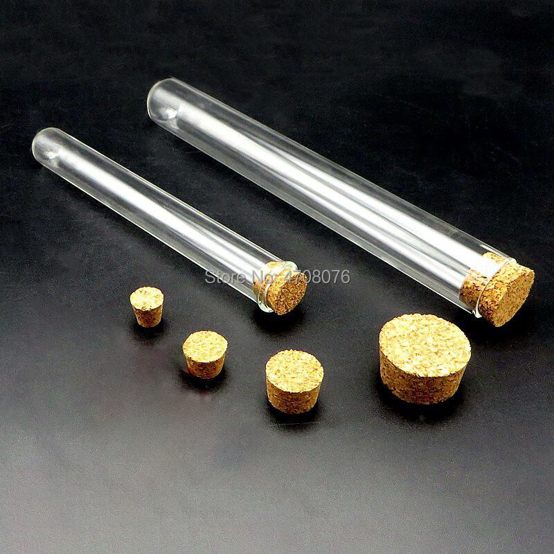 25x200mm 10pcs/lot Borosilicate lab test tube with cork blowing glass Pyrex test tube for scientific experiments U-shaped bottom