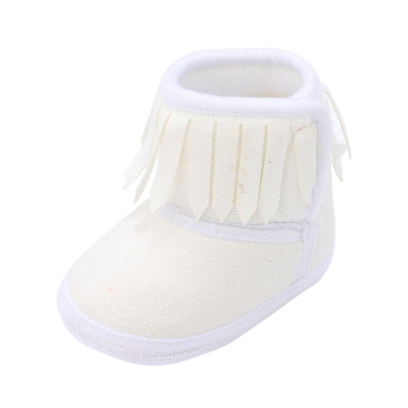 Peuter Schoenen Winter Snowboots Infant Zachte Bodem Baby Kwastje -Collectie Baby Schoenen Zachte Zool Anti-Slip crib Laarzen: Beige / 13-18 months