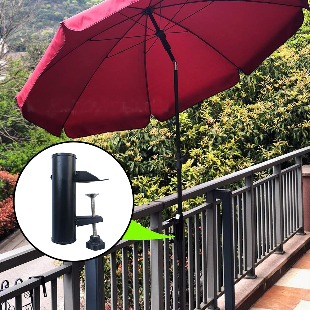 Universal strandmonteret paraplyholder have hjem altan gårdhave parasol bærbar gårdsplads stol klemme fast klip fiskeri  l0703
