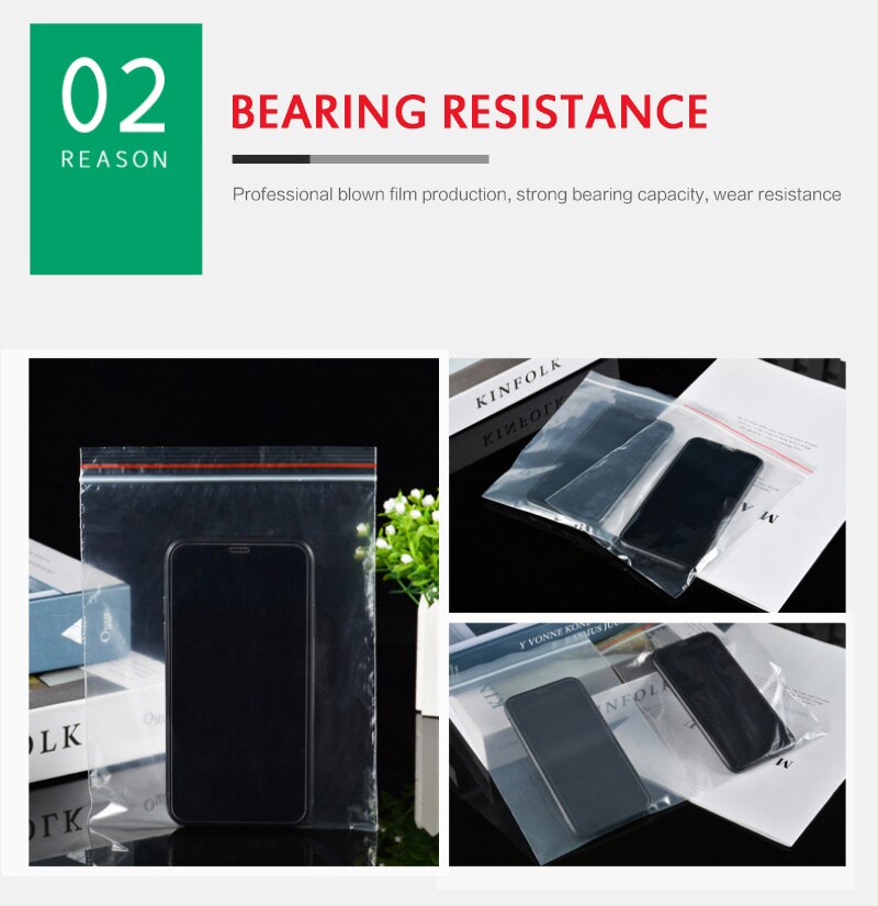 Plastic Grip Self Seal Resealable Storage Bag Home Storage Organization torage Bags Clear PE Food Grade Bags