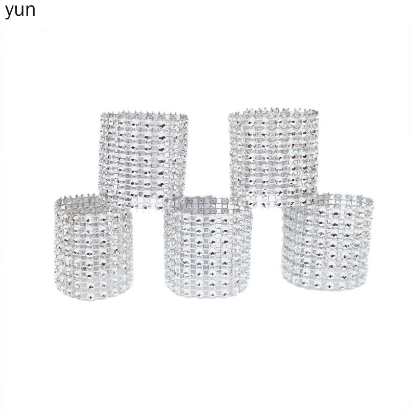 50 Uds. Y sillas para servilletas de anillos, hebillas Multicolor para decoración de fiestas, eventos, artesanías, lazos de diamantes de imitación, soporte hecho a mano, suministros de boda 8Q