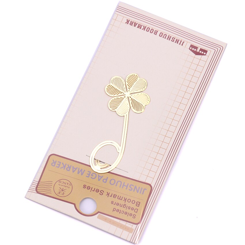 1Pc Metal Hollow Klavertje Vier Bookmark Reading Mark Notes Leren Briefpapier