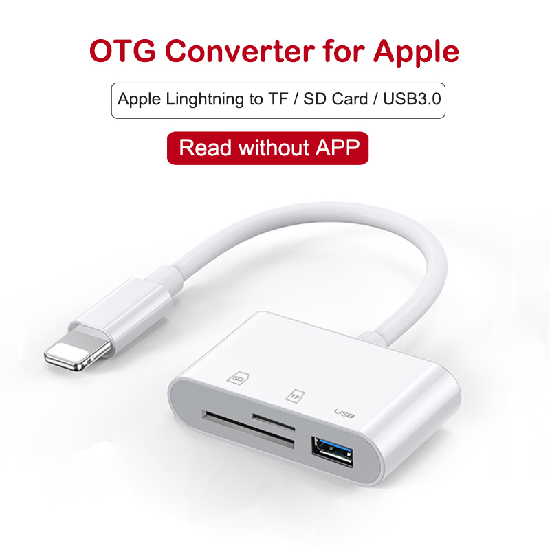 Lightning-hub zum sd-kartenleser micro sd otg smart-kamera-kartenleser usb 3.0- ladeschnittstelle multi-memory für multimemory-stick: Blitz 1in 3