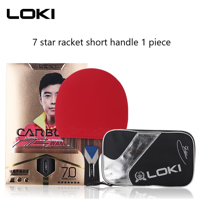 Loki 7 -stjernet bordtennisketsjer offensiv bordtennisketcher padle med ittf certificering klæbrig gummi: Kort håndtag 1 pc