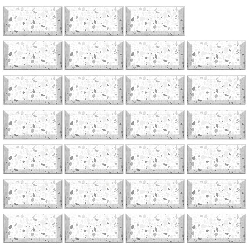 27pcs Imitation Marble Brick Tile Stickers DIY Self Adhesive Kitchen Floor Wall Sticker Bathroom Home Decoration 20x10cm: 20