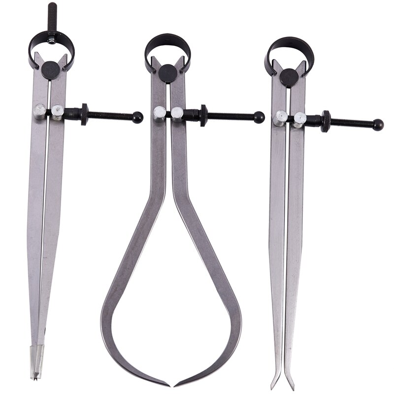 Spring Inside Outside Divider Caliper Set 8-Inch Machinist Tools 3-Pack: Default Title