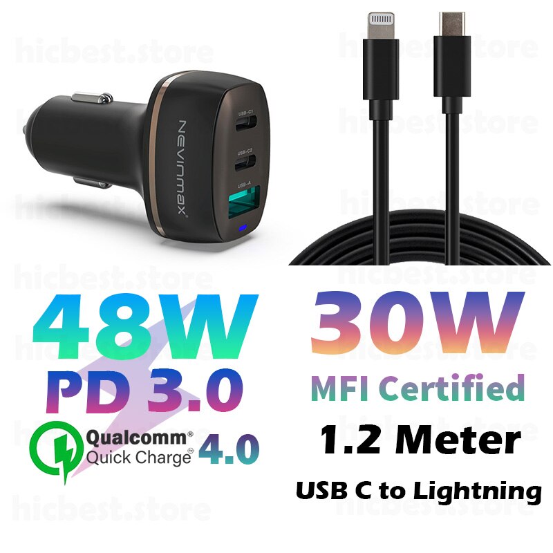 Cargador rápido de teléfono para coche, cargador de 48W PPS PD para Samsung S20 Note 20 Ultra Note10 QC 4,0 USB tipo C, para iPhone 12 SE 11 Macbook: 7