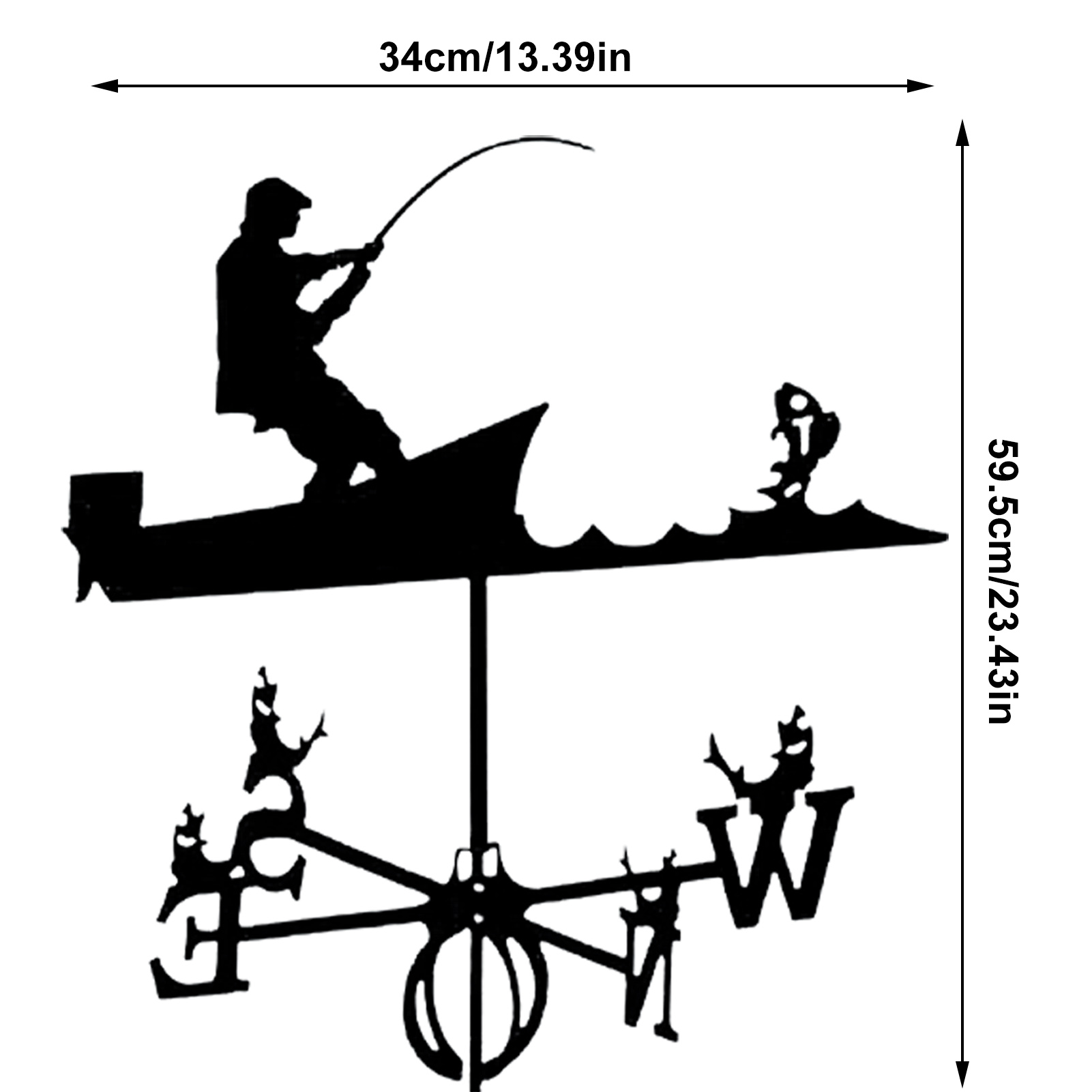Metalen Windwijzer Cock Versierd Weer Vaan Ijzeren Haan Ornament Voor Dak Shack Aangeeft Wind Richting Yard Decor: 08