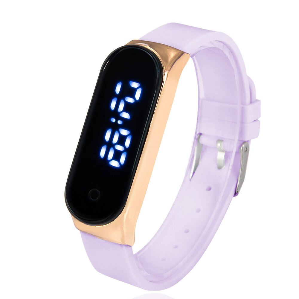 Simple Watch Led Digital Watch Women&#39;s Wristwatch Silicone Strap Sport Watch Electronic Clock Zegarek Damski Reloj Mujer: Purple