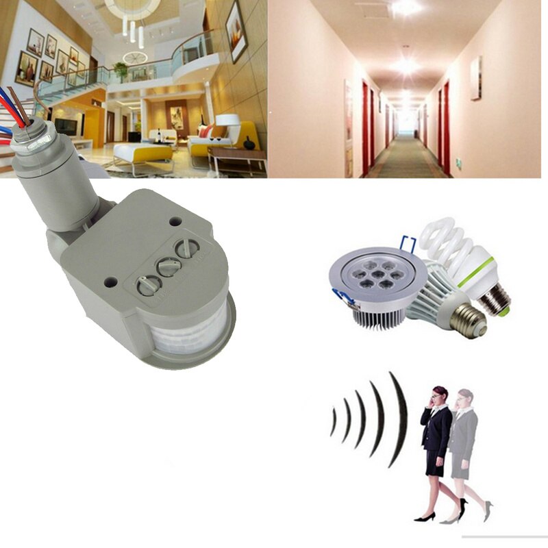 Bewegingssensor lichtschakelaar buiten 10m 140 hoek automatische infrarood pir bewegingssensor pak led licht belasting vermogen 100w ac 220v