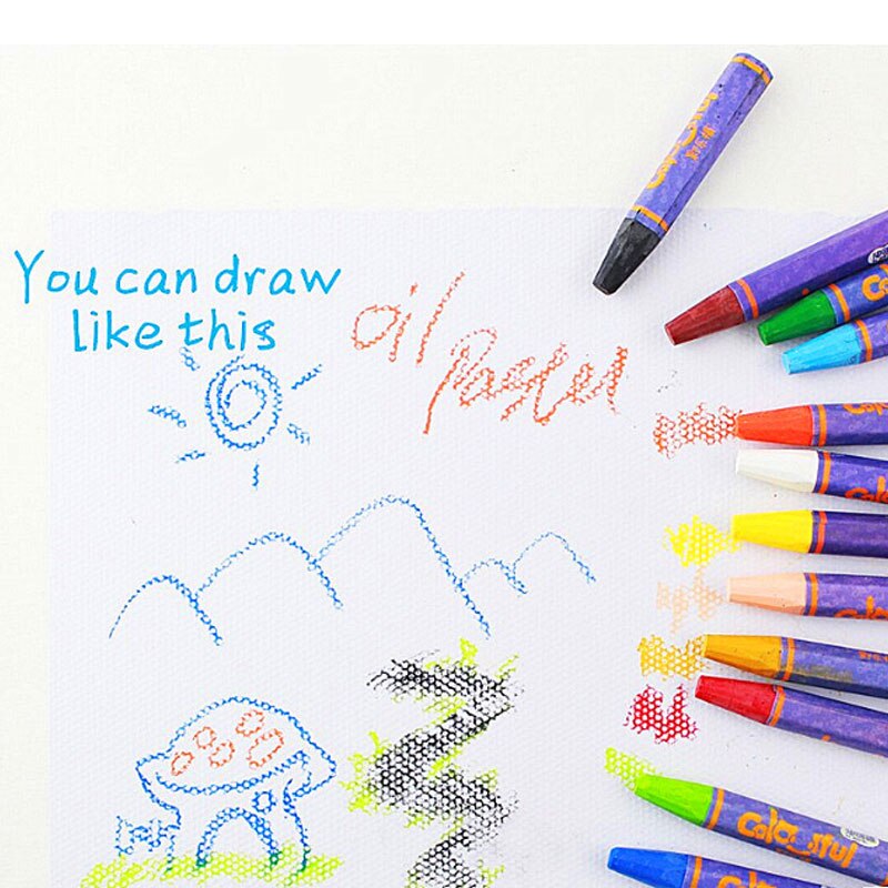 12 colores lápices cera Carion conjunto pintura al óleo Pastel lápiz para la escuela niños dibujo materiales para dibujo y bellas artes lápices para colorear