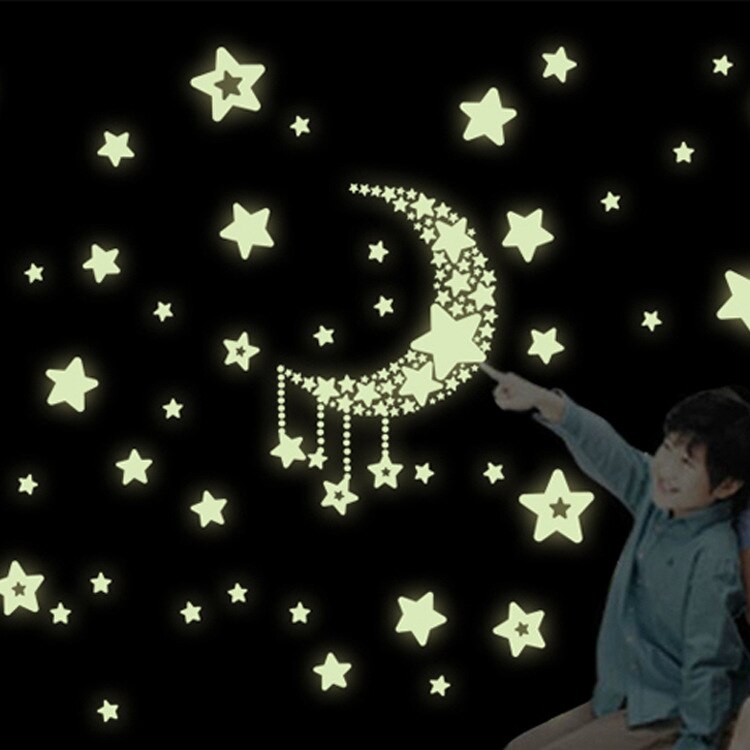 1 Set Mond Sterne Glow In The Dark Spielzeug Leuchtende Aufkleber DIY Kid Schlafzimmer PVC Aufkleber Hause Spielzeug für Kinder kinder Weihnachten