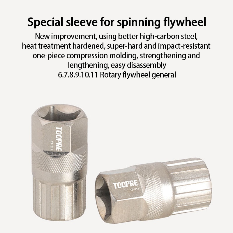 Torque Wrench Socket Mountain Bike Spinning Flywheel Removal Wrench Repair Tool Bike Gear Disassembly Sleeve Cycling Equipment