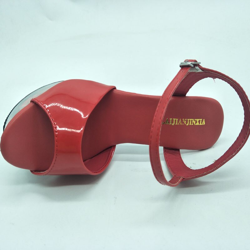 De 6- inch schoenen zijn 15cm hoge hakken en een hoog platform gladiator's geknoopte dansschoenen