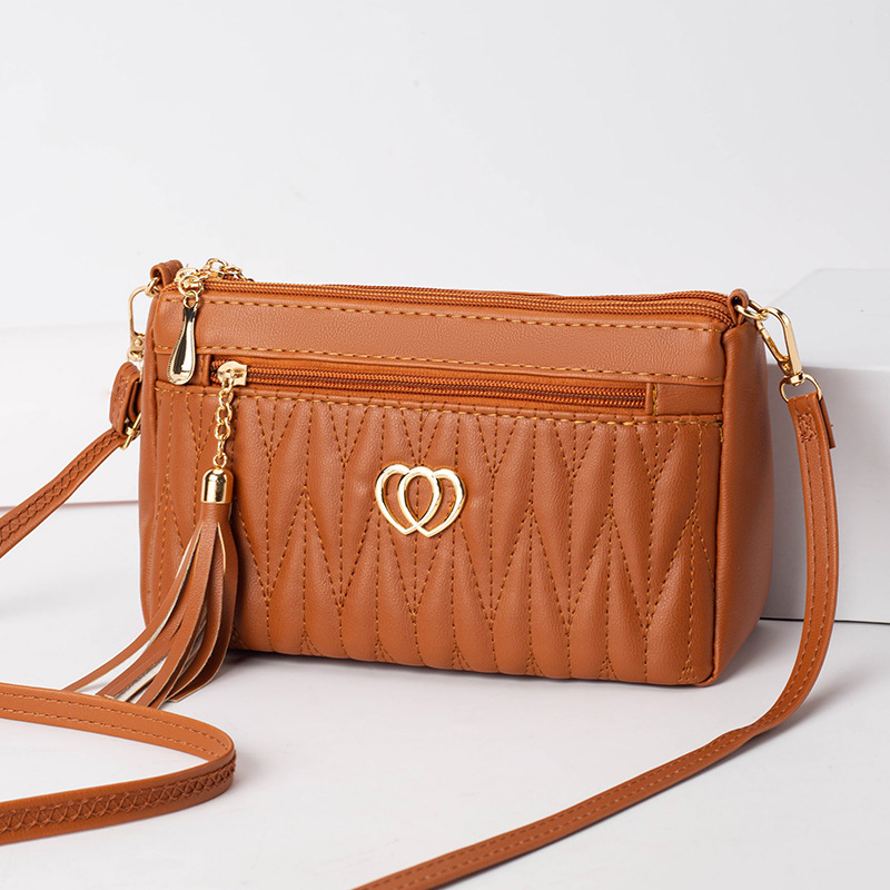 PU Leather Crossbody Bags Women Zipper Shoulder Bag Large Capacity Embroidery Thread Purse and Handbags: Blue