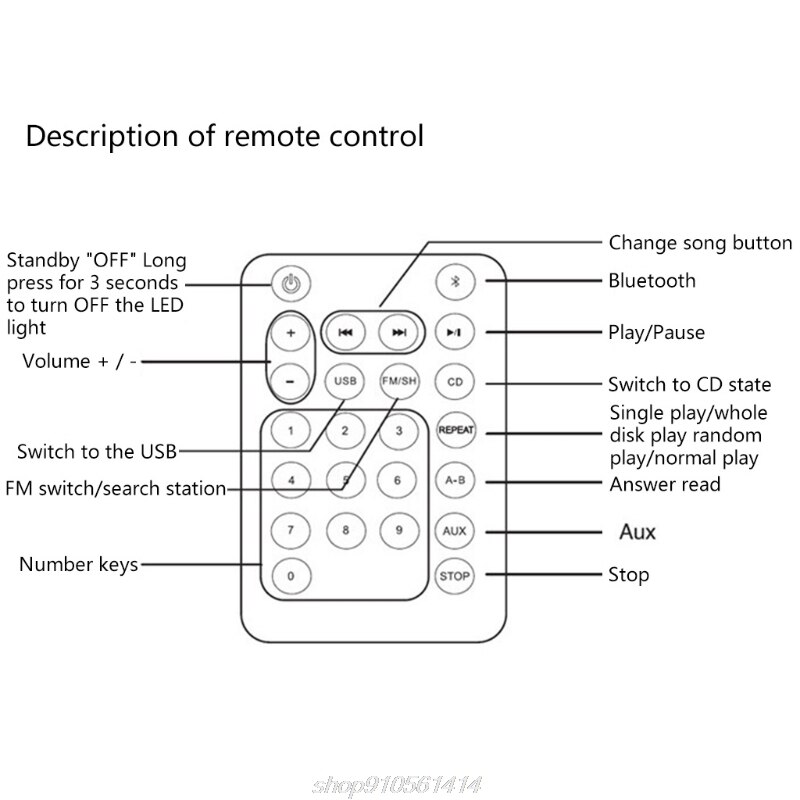 Bluetooth Player Portable Wall Mountable Music Player Home Audio Player With Remote Control FM Radio Headphone A14 21