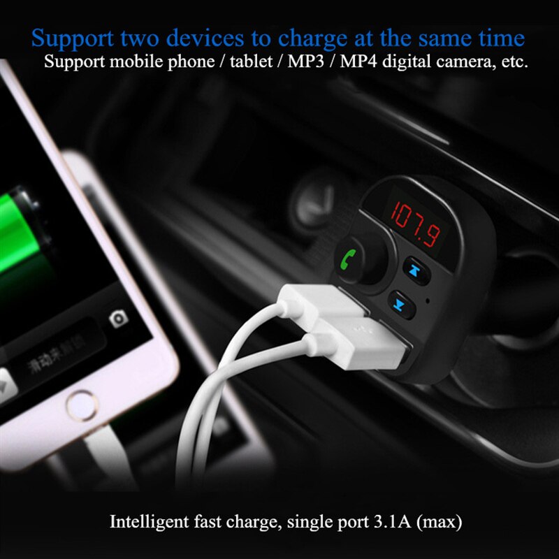 Bluetooth Car Kit Wireless FM Transmitter Dual USB Charger Audio MP3 Player Bluetooth Car Kit Wireless Charger