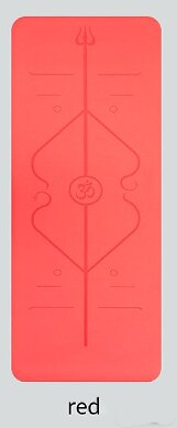 Lezyan Yoga Double Layer Non-Slip Mat Yoga Exercise Pad With Position Line For Fitness and Pilates Спортивный Гимнастический Тан: Burgundy