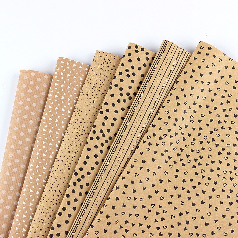 80g Yellow Kraft Paper Flower Rapping Paper DIY Wrapping Paper Student Bag Book Cover Paper Atmosphere Sense