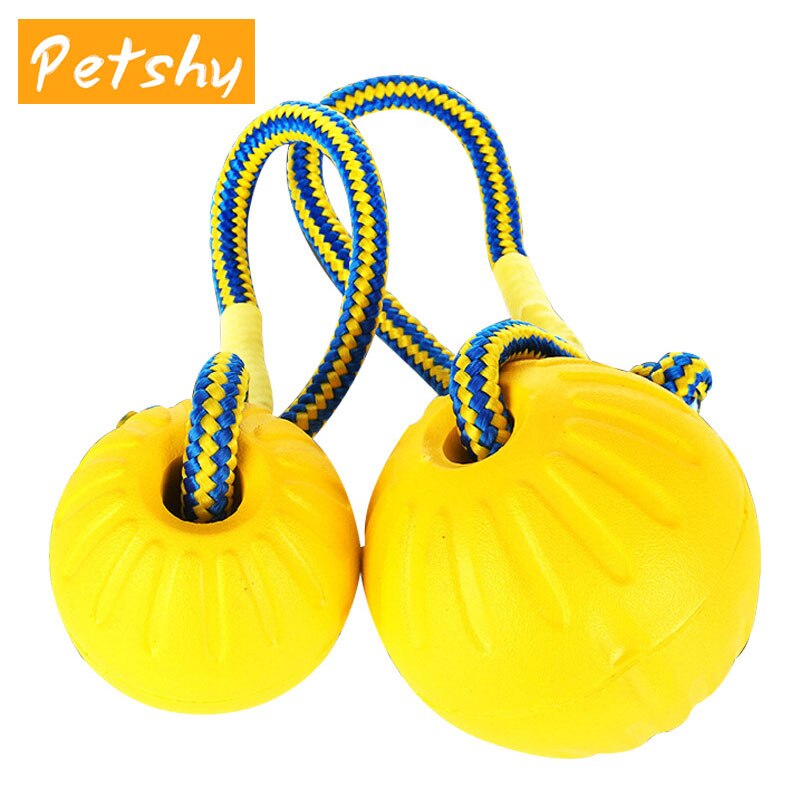 Petshy 7/9cm gummi kæledyr hund træning tygge bid legetøj uforgængeligt udendørs leg hente interaktive reb bold legetøj til hunde: 10cm