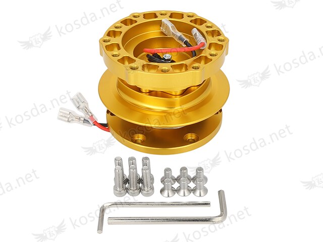 Universal Boss kit 12 Blots Racing Car Steering Wheel Quick Release Hub Adapter Boss Kit: Gold