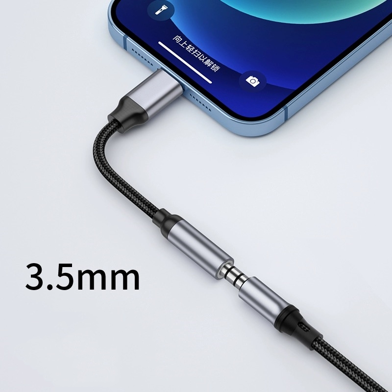 Cable auxiliar Jack de 8 pines a 3,5mm para iPhone 14 13 12 11 Pro Max IOS 14 adaptador macho a hembra conector de auriculares divisor de Audio