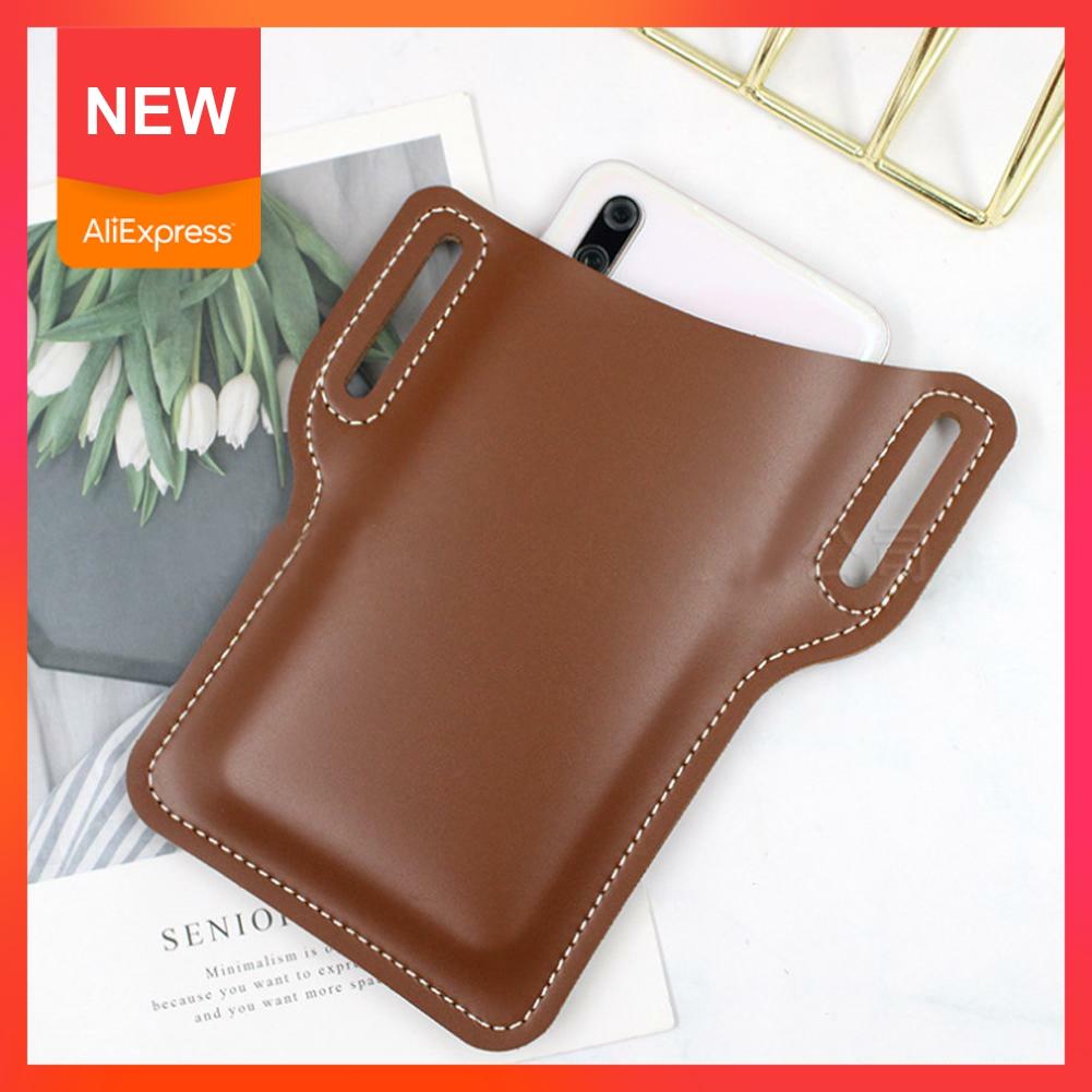 Universal Brown Leather Waist Belt Loop Cellphone Phone Phone Bag Cell Women Bag Protection Holster Case Men Y1M2