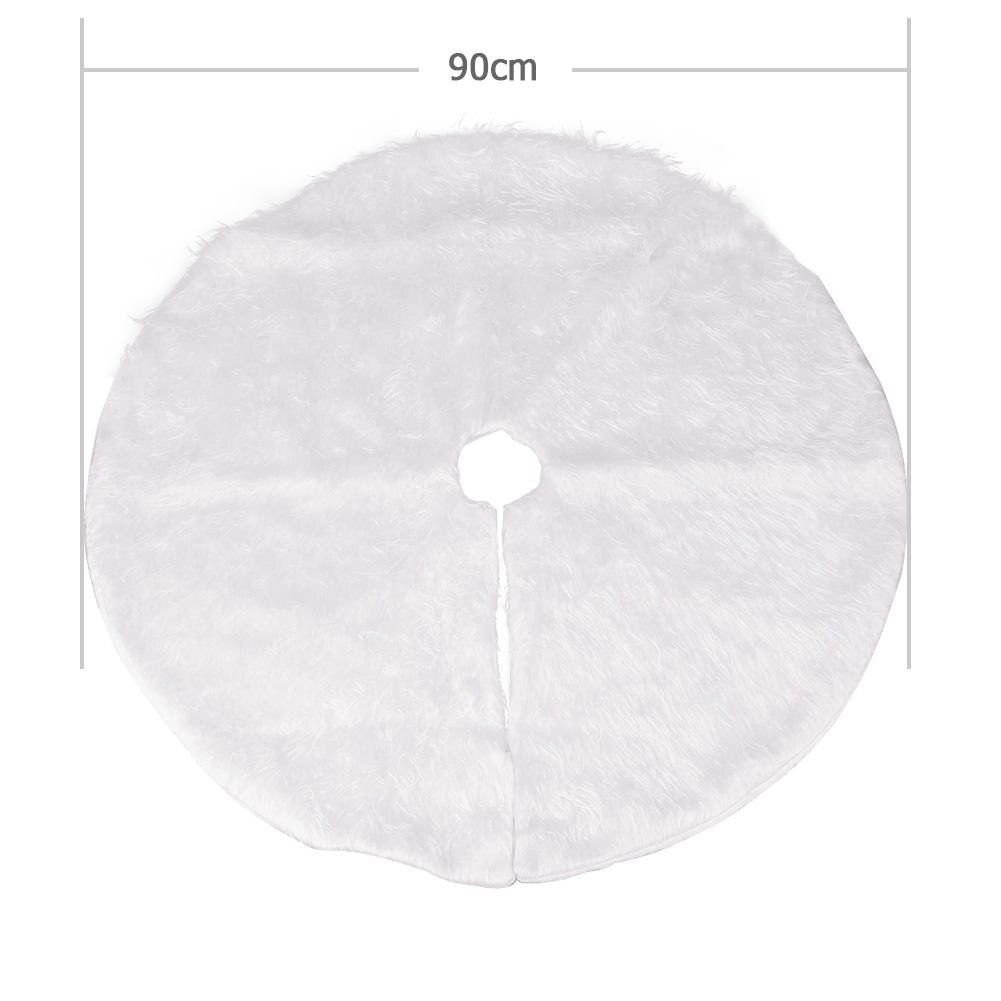 78/90/122cm hvidt plys juletræ nederdel hjem udendørs indretning rundt tæppe gulvmåtte juletræ dekoration: 90cm