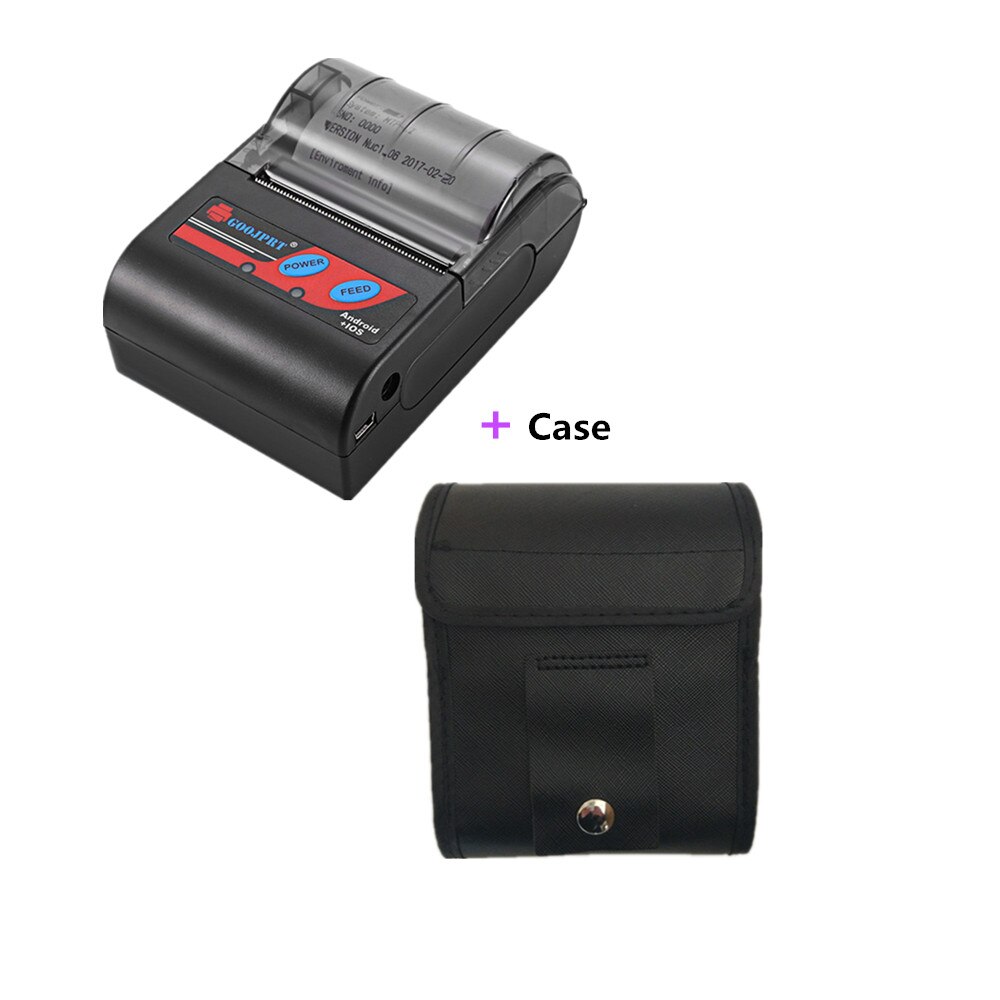Goojprt håndholdt bluetooth termisk kvitteringsprinter mobil mini 58mm bærbar printer usb billet printere til android ios system: Tilføj sag / Eu-stik
