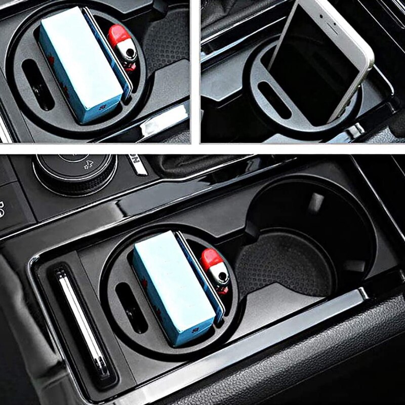 2Pcs Car Cup Holder Organiser Multifunctional Water Cup Slot Storage Box Drinking Bottle Can Coin Card Collector