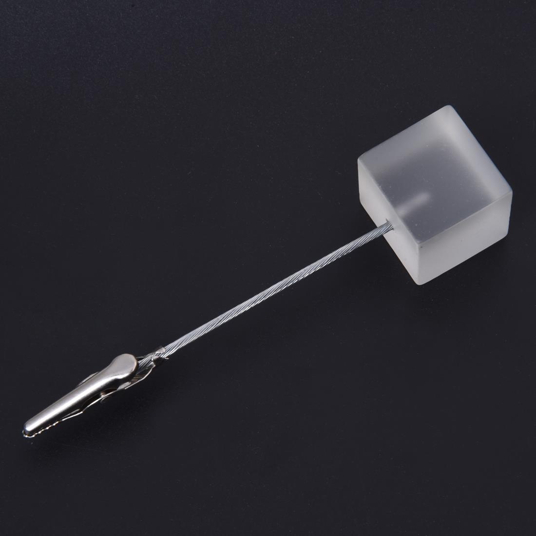 PPYY -Square wire memo holder paper Note clip - translucent white