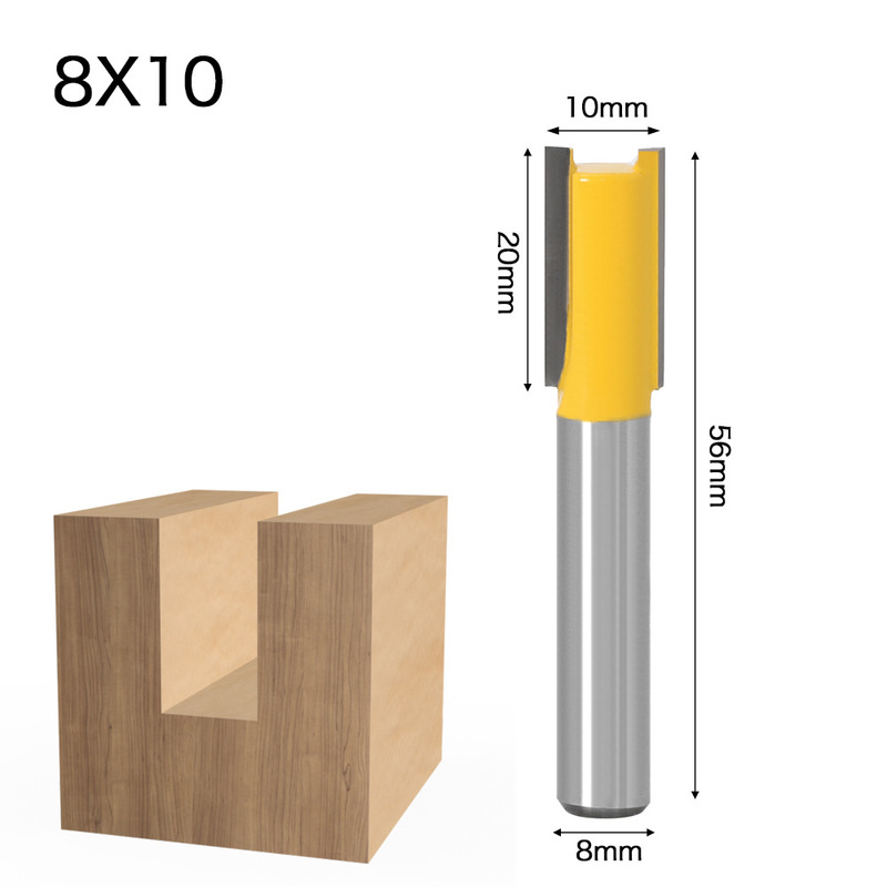 8mm skaft flush trim freser bit rett kniv trebearbeiding ren gravering fres for tre arbeider trimme kniv: 8 10
