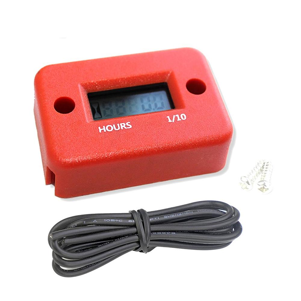 Motorcycle Hour Meter With Battery Timer With Inductive Moto Digital Moto Jet Ski Timer Accumulator Digital Working Gauge: Orange