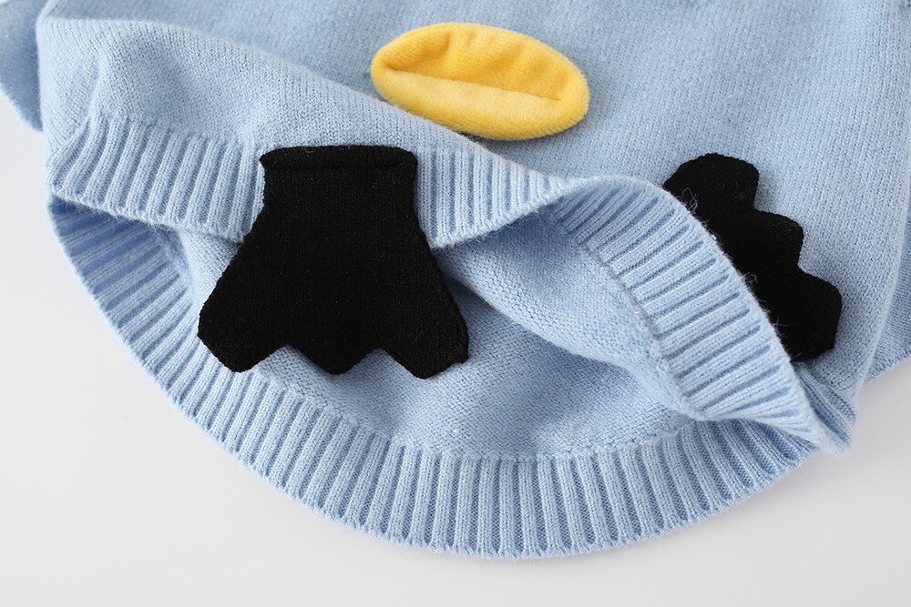 Unisex Baby Cartoon Duck Knitted Vest Kids Sweater Toddler Boy Girl Pullover Child Jacket Fall Clothes Tops