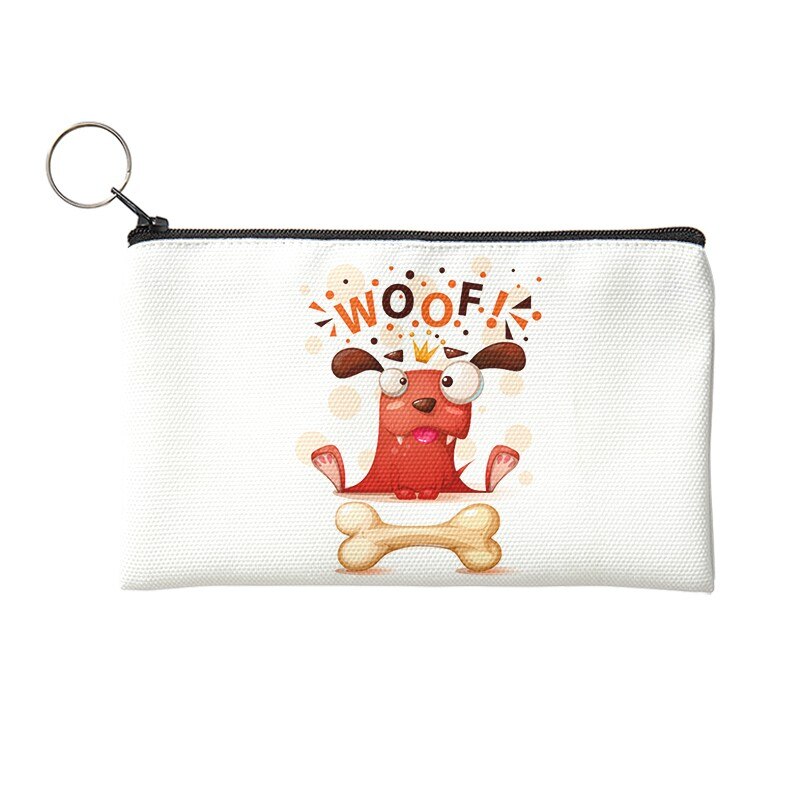 Nuovo portamonete Unisex semplice con stampa solida e simpatico cane con cerniera Lady Girls portafoglio portatile borsa piccola in tela per regali da ragazza: Style4