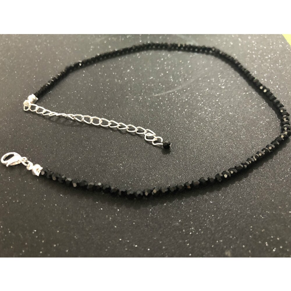 Eenvoudige Zwarte Kralen Korte Ketting Vrouwelijke Mode Sieraden Vrouwen Choker Kettingen Bijoux Femme Dames Party Ketting: Silver
