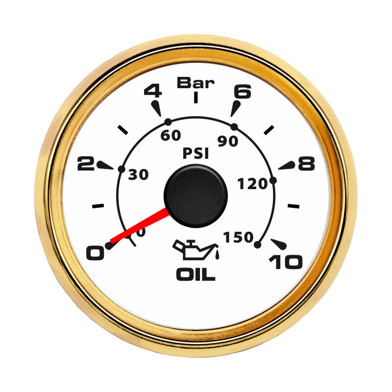 52mm 2&#39;&#39; Marine Boat Oil Pressure Gauge 0-5Bar 10Bar 30Bar Indicator Universal 12V/24V Car Pressure Meter with 7 Color Backlight: WG 0-10Bar
