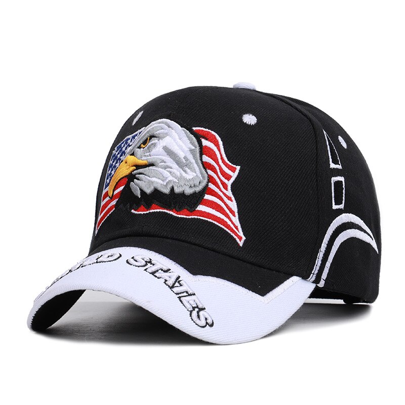 Dei nuovi Uomini di Animale Trucker Cappello Patriottica Bald Eagle e Americano Berretto Da Baseball Bandiera USA 3D Ricamo Farm Schioccano Indietro snapback Osso: UNITED-White-black1