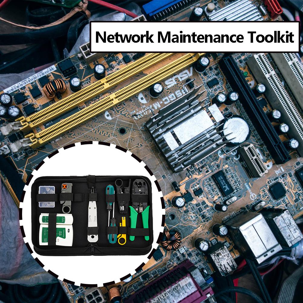UTP/STP Network Cable LAN Tester Tool Screwdriver Wire Stripper RJ45 Connector Computer Network Crimping Pliers Tool Kit Set