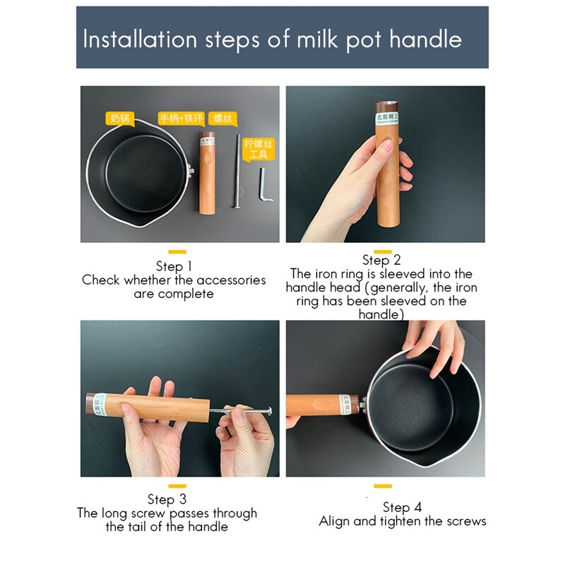 Mini Pot Home Dormitory Function Pan Crepe Maker 1760Ml Non-Stick Milk Pot Cooker Good Cooking Pot