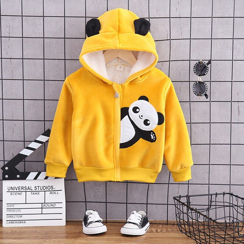 Felpe con cappuccio da cartone animato per bambini invernali Plus felpe in velluto felpe con cappuccio in cotone spesso neonati ragazza cappotto caldo vestiti