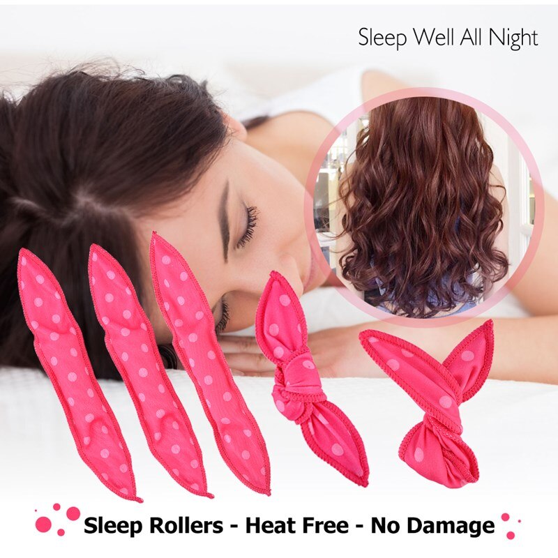 5/10PCS Soft Sleep Pillow Hair Rollers Hair Curlers Set Best Flexible Foam And Sponge Magic Hair Care DIY Hair Styling Tools