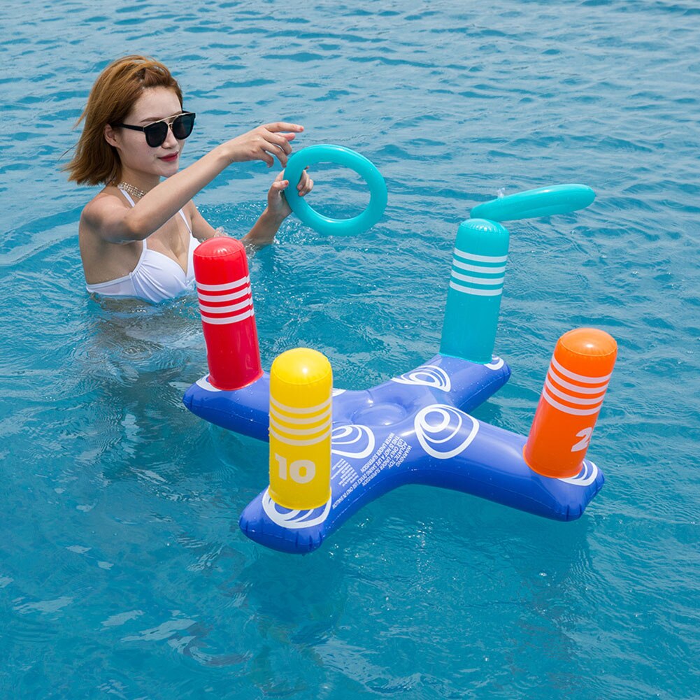 Kids Outdoor Zwembad Strand Opblaasbare Ring Gooien Beentje Opblaasbare Ring Toss Pool Game Toy Fun Zomer Water Speelgoed