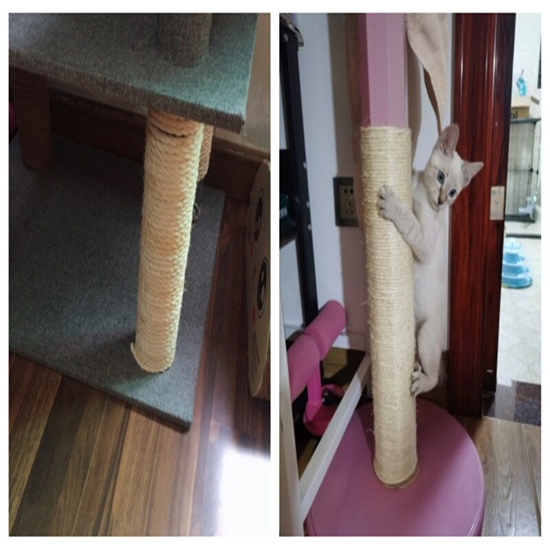 Marco de escalada para gatos, cuerda de Sisal de 6mm, tablero de rascado para gatos caseros, accesorios de bricolaje, Material blanco, columna de garra para gatos