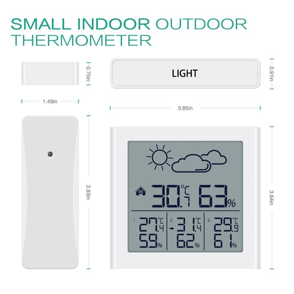 ORIA Wireless Digital Hygrometer Indoor Outdoor Thermometer Humidity Monitor with Temperature Gauge Humidity Meter