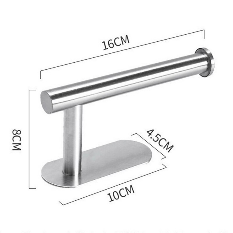 Self-Adhesive Stainless Steel Toilet Roll Paper Holder Organizers Bar Towel Ring Rail Rack Non-Drilling Toilet Accessories