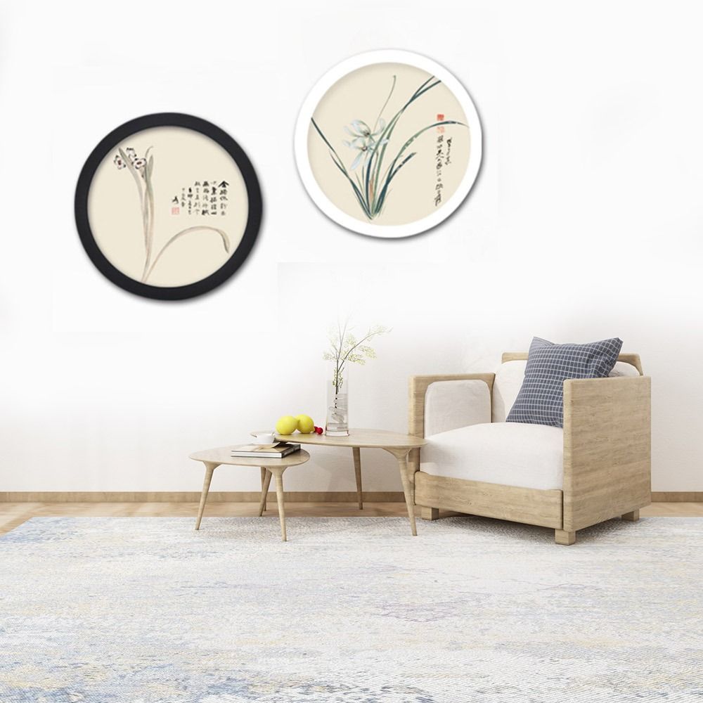 Home Decoration Wooden Round Picture Frames Wall Mounted DIY Wall Hanging Picture Holder Circle Round Photo Frame
