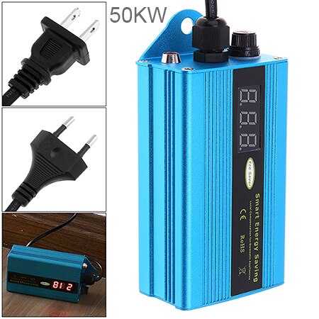 50KW Intelligent Electricity Saving Box 90-250V Power Factor Energy Saver ahorradorde Electricity Bill Killer with EU/UK Plug: EU Plug / 50KW